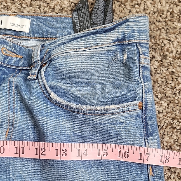 ZaraxClassic Blue Distressed Women's Boybriend Jeans Size 6 - Picture 7 of 10